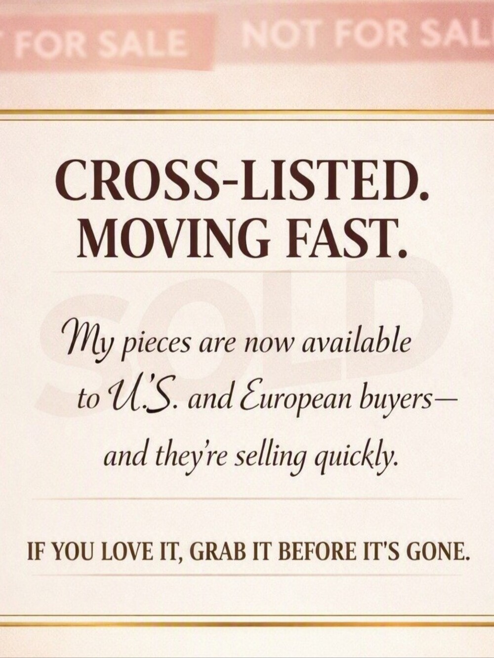Cross‑Listed. Moving Fast — Shop Before It’s Gone!